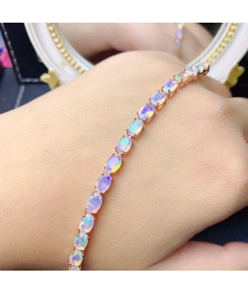 Sterling Silver Fire Opal Bracelet 2 - 3 jours ouvrés.