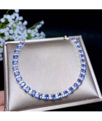 925 Silver Tanzanite Bracelet, 3mm x 5mm, for Women le concept de la Pate a emporter 