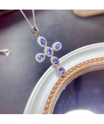 Sterling Silver Tanzanite Necklace for Women. plus qu'un jeu 