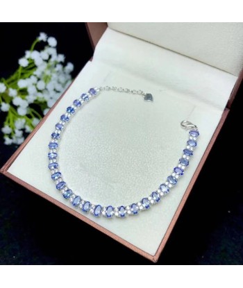 925 Silver Tanzanite Bracelet, 3mm x 5mm, for Women le concept de la Pate a emporter 