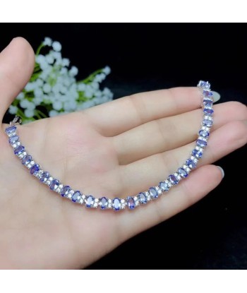 925 Silver Tanzanite Bracelet, 3mm x 5mm, for Women le concept de la Pate a emporter 