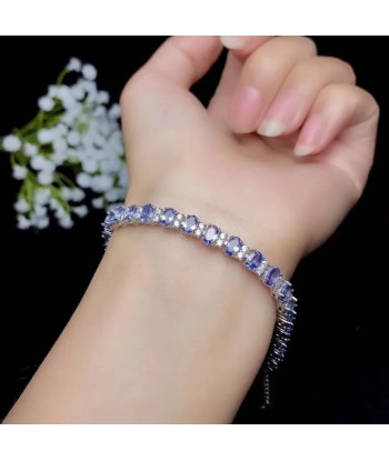 925 Silver Tanzanite Bracelet, 3mm x 5mm, for Women le concept de la Pate a emporter 