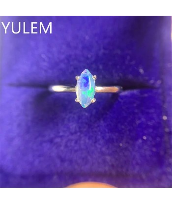 925 Silver 18K Gold Plated Marquise Natural Opal Ring for Women des créatures d'habitude