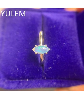 925 Silver 18K Gold Plated Marquise Natural Opal Ring for Women des créatures d'habitude