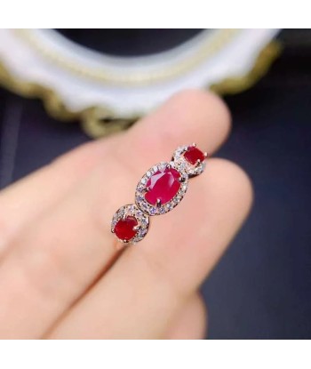 Sterling Silver Natural Ruby 0.40ctw Special Design Engagement Ring for Women pas cher chine