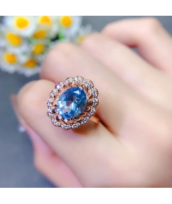 Sterling Silver Blue Topaz Ring for Women offre 