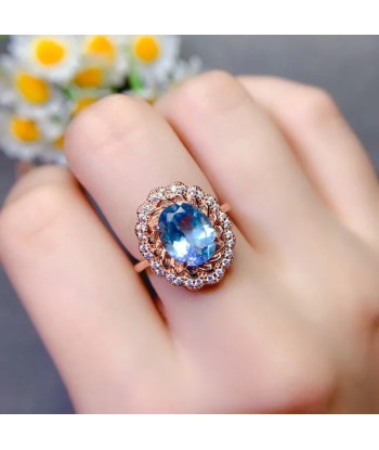 Sterling Silver Blue Topaz Ring for Women offre 