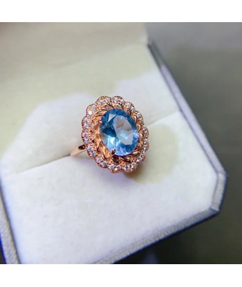 Sterling Silver Blue Topaz Ring for Women offre 