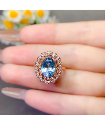 Sterling Silver Blue Topaz Ring for Women offre 