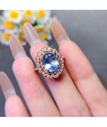 Sterling Silver Blue Topaz Ring for Women offre 