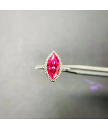 Silver 925 1-2 ctw Brilliant Cut Diamond & Pink Marquise Moissanite Ring for Women offre 