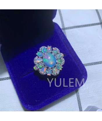 Sterling Silver Opal Flower Ring for Girl de la marque