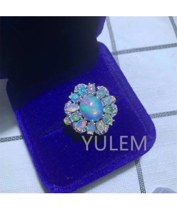 Sterling Silver Opal Flower Ring for Girl de la marque