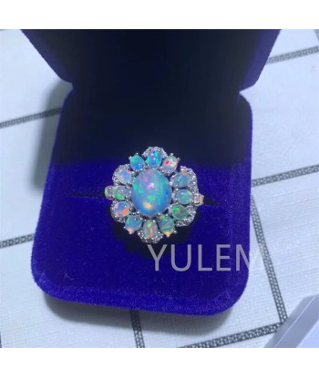 Sterling Silver Opal Flower Ring for Girl de la marque