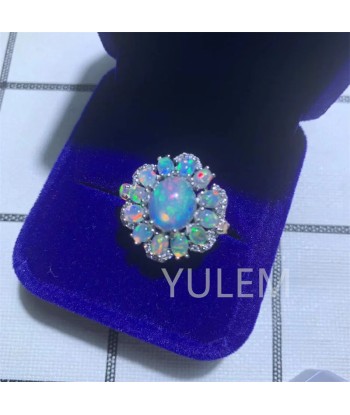 Sterling Silver Opal Flower Ring for Girl de la marque