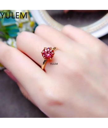 925 Sterling Silver 2 Carat Orange Red Moissanite Solitaire Ring for Women hantent personnes