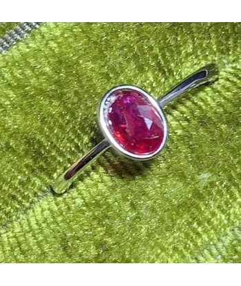 925 Sterling Silver Natural Myanmar Ruby Ring for Women prix