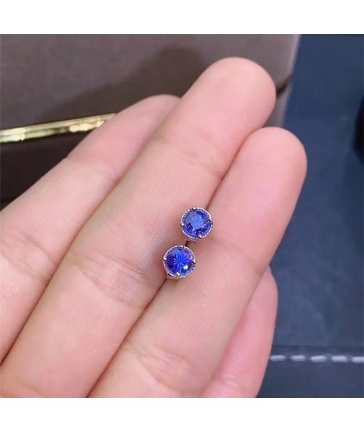 925 Sterling Silver Tanzanite Stud Earrings for Women la livraison gratuite