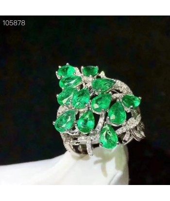 Sterling Silver 0.20ct Emerald Engagement Ring for Woman votre restaurant rapide dans 