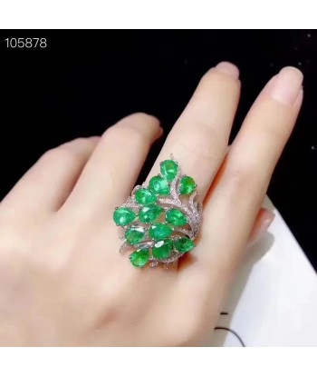 Sterling Silver 0.20ct Emerald Engagement Ring for Woman votre restaurant rapide dans 