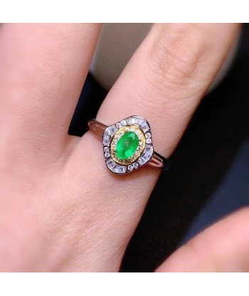 925 Silver Colombia Emerald Ring 4x6mm Amélioration de cerveau avec