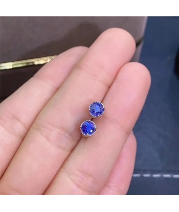 925 Sterling Silver Tanzanite Stud Earrings for Women la livraison gratuite