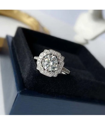 S925 Silver 1.00 Carat Moissanite Retro Ring for Women à prix réduit toute l'année