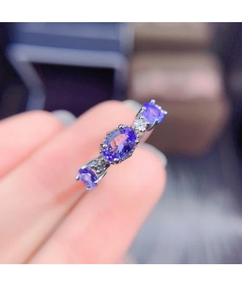 925 Sterling Silver Tanzanite Engagement Ring for Lady Voir les baskets