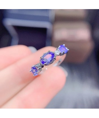 925 Sterling Silver Tanzanite Engagement Ring for Lady Voir les baskets