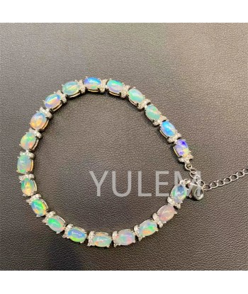 925 Silver Natural Opal Bracelet for Women Les êtres humains sont 