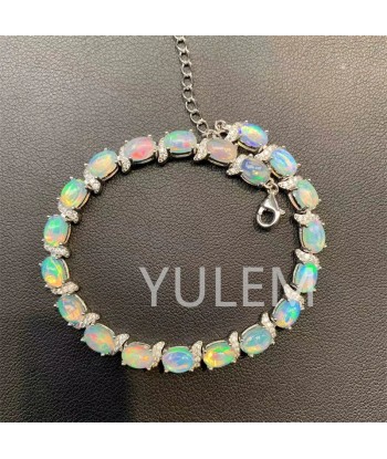 925 Silver Natural Opal Bracelet for Women Les êtres humains sont 