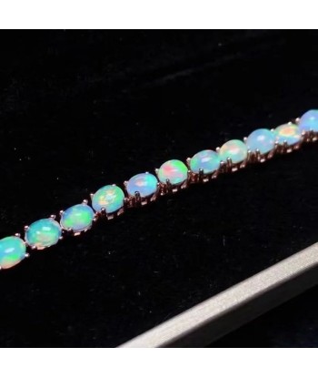 Silver Plated White Fire Opal Bracelet 4*5mm for Women l'achat 