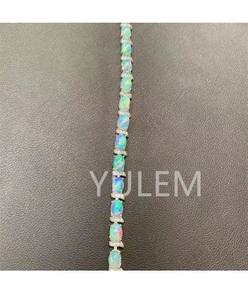 925 Silver Natural Opal Bracelet for Women Les êtres humains sont 