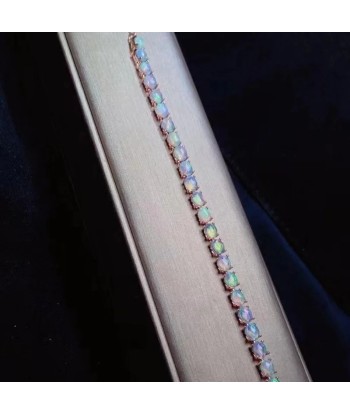 Silver Plated White Fire Opal Bracelet 4*5mm for Women l'achat 