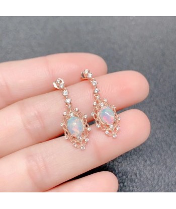 Sterling Silver Natural Opal Earrings, for Women Comment ça marche