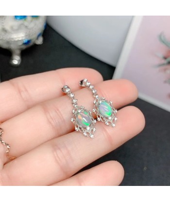 Sterling Silver Natural Opal Earrings, for Women Comment ça marche