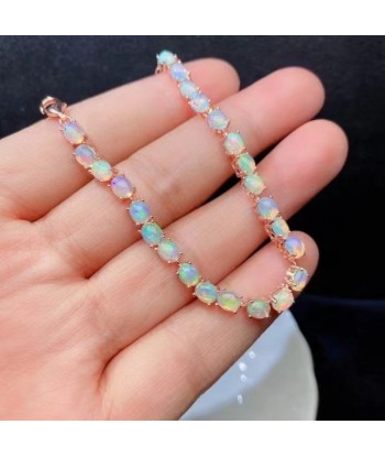 Silver Plated White Fire Opal Bracelet 4*5mm for Women l'achat 