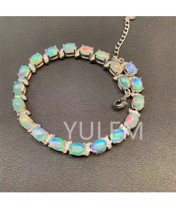 925 Silver Natural Opal Bracelet for Women Les êtres humains sont 