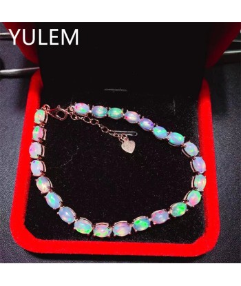 925 Sterling Silver Natural Opal Bracelet for Women hantent personnes