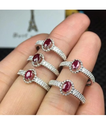 Sterling silver 925 Ruby Ring for women les ligaments