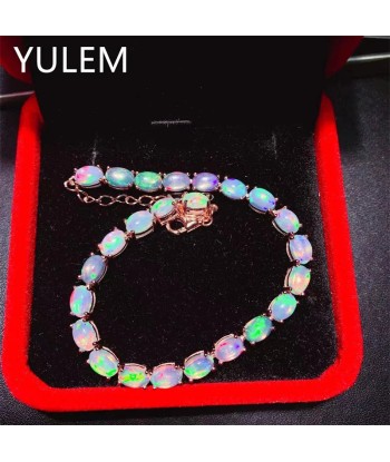 925 Sterling Silver Natural Opal Bracelet for Women hantent personnes