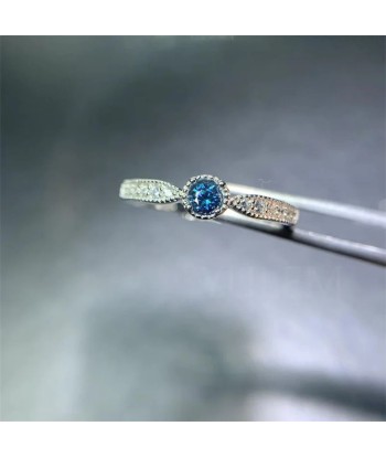 925 Silver Blue Moissanite Ring for Women 2024