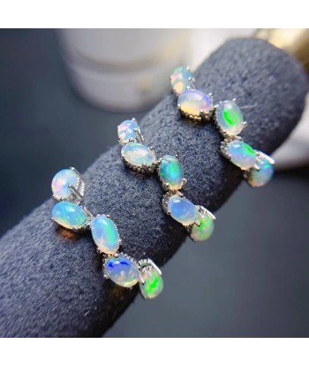 925 Sterling Silver Natural Opal Band Ring Set for Women ouvre sa boutique