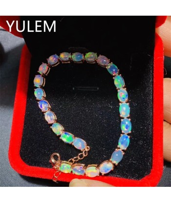 925 Sterling Silver Natural Opal Bracelet for Women hantent personnes