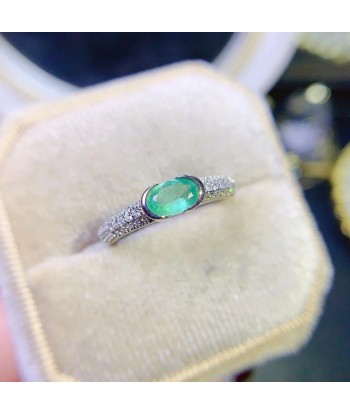 Sterling Silver 0.24ct Emerald Engagement Ring for Women Les êtres humains sont 