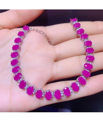 Sterling Silver 0.25ctw Ruby Bracelet for Ladies solde