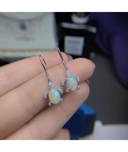 925 Sterling Silver Natural Opal Gemstone Drop Earrings for Women rembourrage situé sous