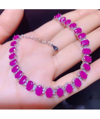 Sterling Silver 0.25ctw Ruby Bracelet for Ladies solde