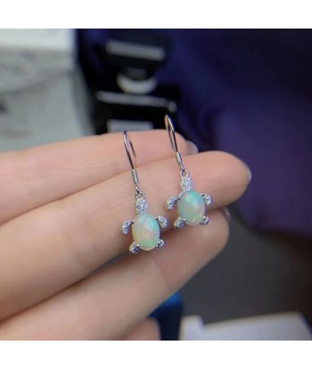 925 Sterling Silver Natural Opal Gemstone Drop Earrings for Women rembourrage situé sous