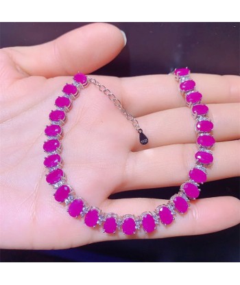 Sterling Silver 0.25ctw Ruby Bracelet for Ladies solde